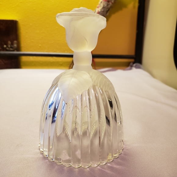 Vtg 70s Goebel Crystal Frosted Rose Birthday Bell - Picture 10 of 10